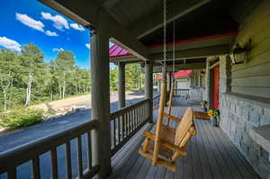 View of wooden deck