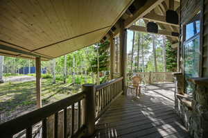 View of wooden deck