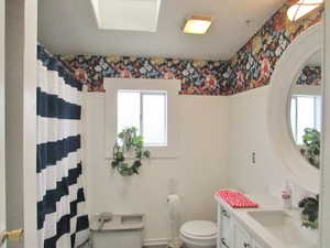 Bathroom with vanity and toilet