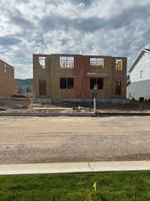 View of building exterior featuring a mountain view