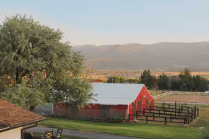 Mountain view featuring a rural view