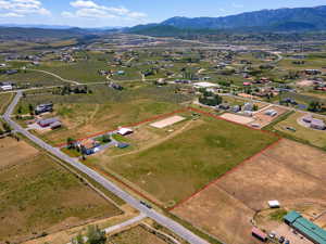 Drone / aerial view with a mountain view