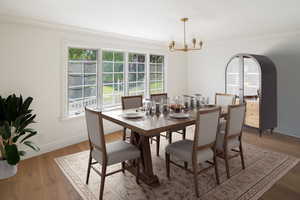 Bright dining room west of the kitchen