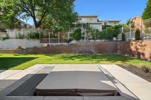 Hot tub and new landscaping