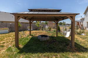 View of yard with a gazebo