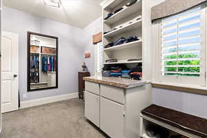 Spacious primary bedroom closet