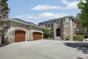 View of front of house with a garage