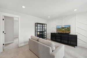 View of carpeted living room