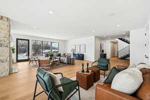 Living room featuring light hardwood / wood-style floors