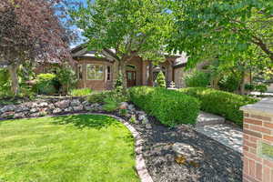 View of front of home with a front yard