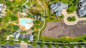 Overhead view of property with proximity to the private pool and park amenities