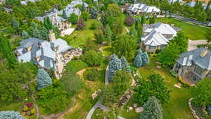 View of walking path and park area