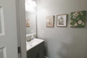 Bathroom featuring vanity