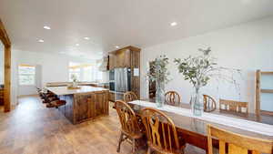 Dining area featuring light hardwood / wood-style flooring