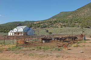 View of mountain feature with a rural view