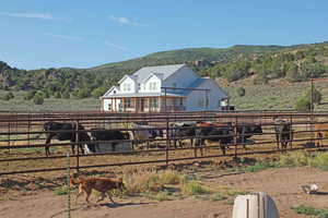 Exterior space featuring a rural view and a mountain view