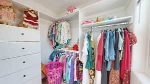 View of walk in closet