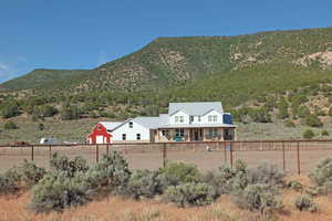 Mountain view featuring a rural view