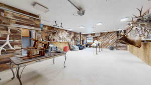 Interior space with wooden walls