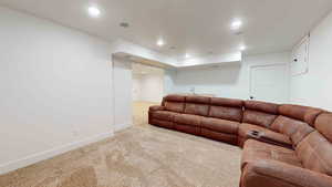 View of carpeted living room