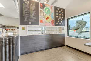 Bar with concrete floors