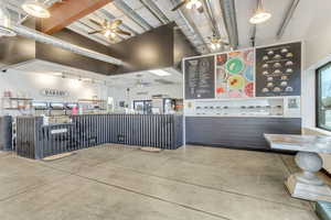 Interior space with ceiling fan