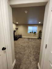 Interior space featuring carpet flooring