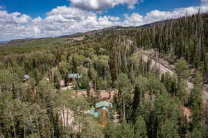 Bird's eye view featuring a mountain view