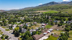 Bird's eye view featuring a mountain view