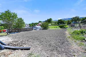 View of yard with a mountain view