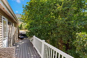 View of wooden deck