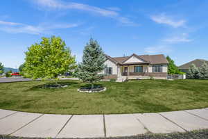 View of front of home with a front yard