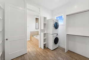 Master Bedroom Suite Has Laundry in Closet