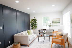 Sitting room featuring light hardwood / wood-style flooring