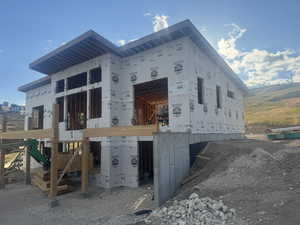 Exterior space with a mountain view