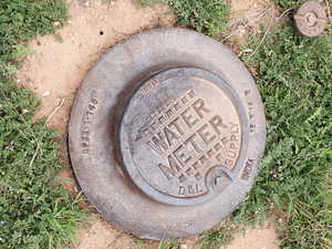 Water meter on the property