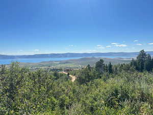 View of mountain feature featuring a water view