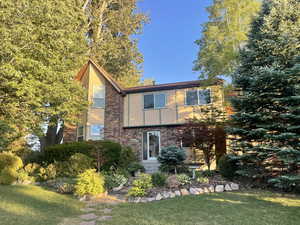 View of front of home with a front yard