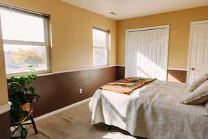 Bedroom featuring carpet floors