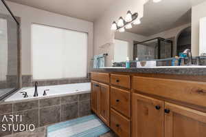 Primary ensuite bathroom. Double vanities, garden tub and separate shower