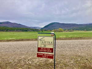 Mountain view with rural landscape