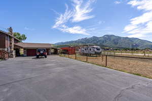 Detached garage and horse pasture.