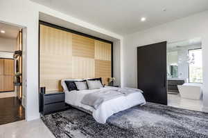 Bedroom with recessed lighting