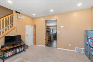 View of carpeted living room