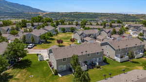 Aerial view featuring a mountain view