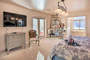 Such a peaceful master suite, with private entry from hot tub