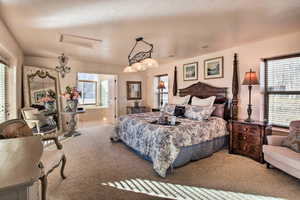 Spacious, light master bedroom with two custom walk-in closets and magnificent en suite.