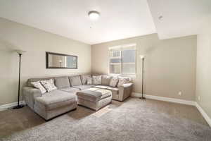 View of carpeted living room