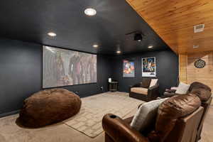 View of carpeted cinema room