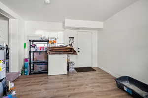 Interior space featuring hardwood / wood-style flooring